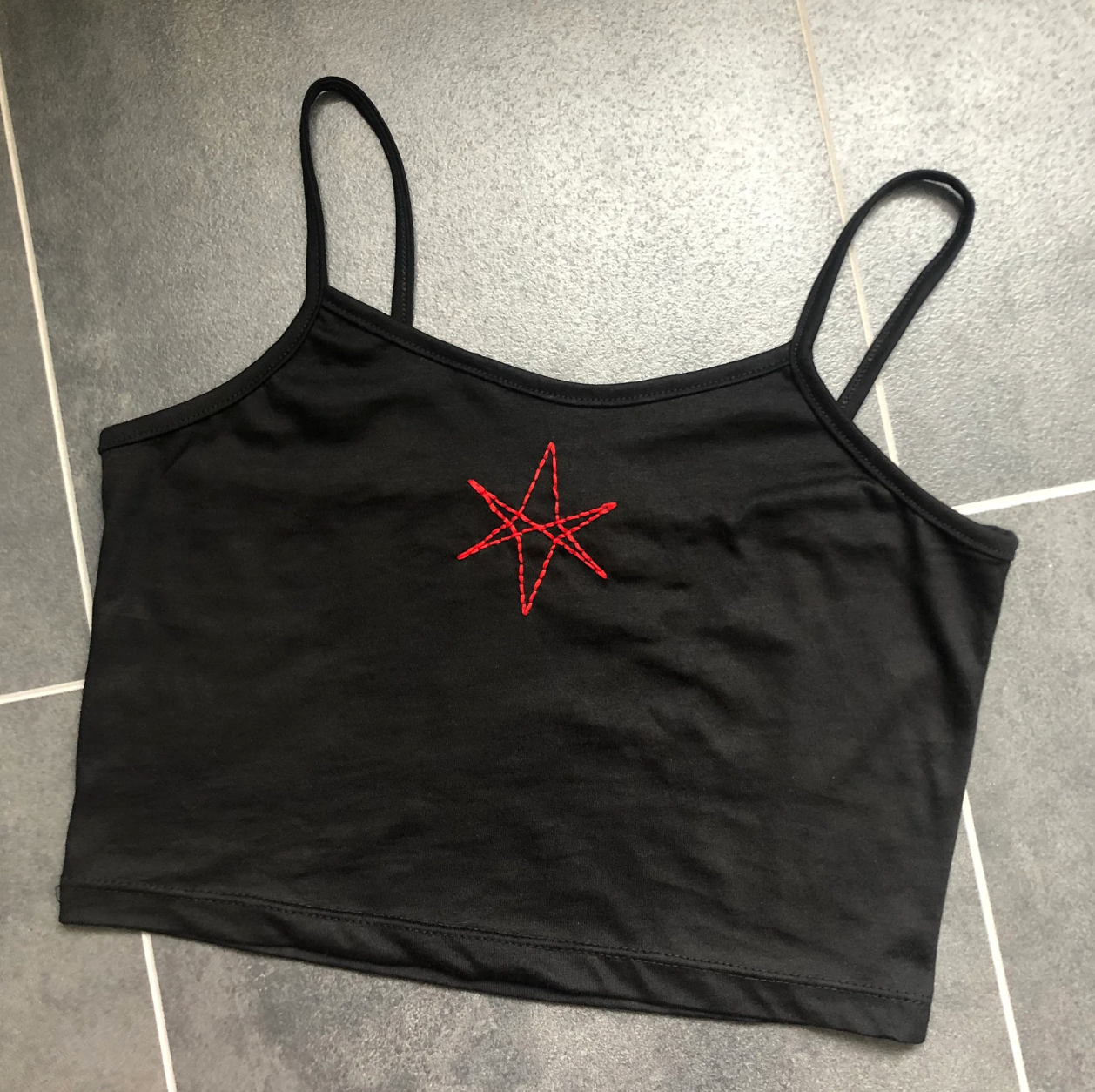 Bring Me The Horizon hand embroidered logo crop top